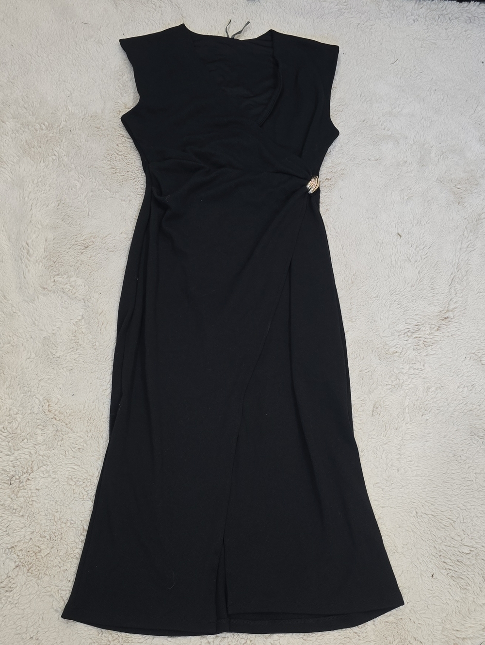 Anthropologie Black Maxi Dress with Side Accent